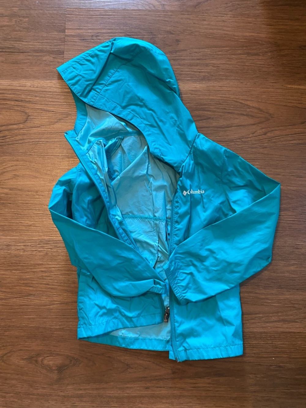 Columbia Kids Teal Hooded Raincoat